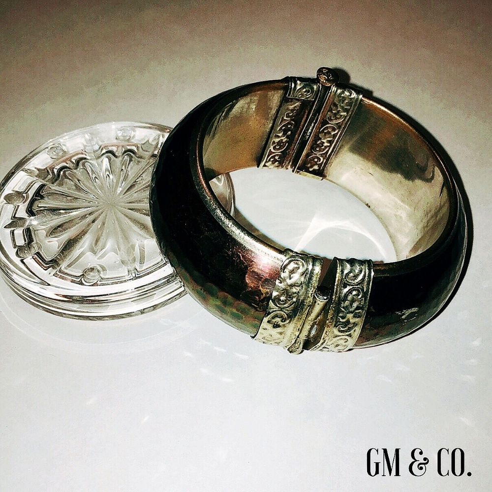 Pewter & Copper Bangle Bracelet - Picture 4 of 6
